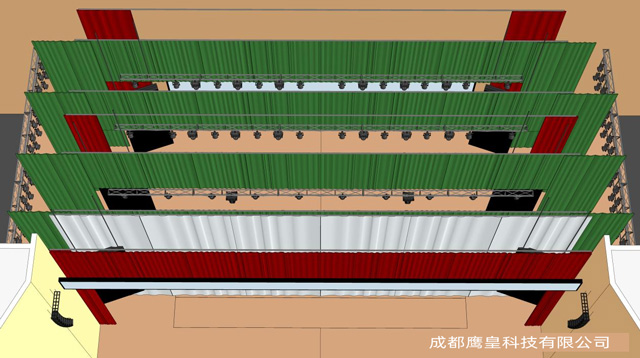 重慶某中學(xué)多功能劇場燈光音視頻舞臺機(jī)械設(shè)計(jì)方案 成都鷹皇燈光音響工程