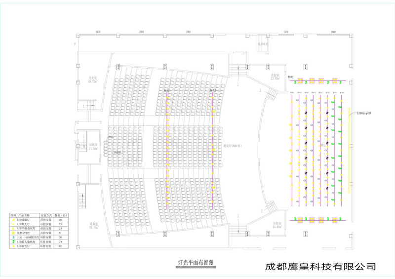 重慶某中學(xué)多功能劇場燈光音視頻舞臺機(jī)械設(shè)計(jì)方案 成都鷹皇燈光音響工程